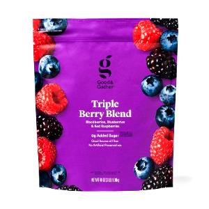 1 cup (124 g) Trader Farms Triple Berry Frozen Fruit