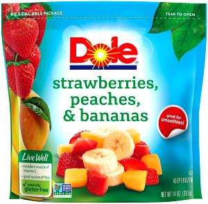 1 cup (140 g) Ready Cut Fruit - Strawberries, Peaches & Bananas