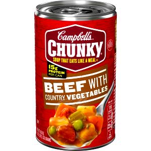 1 cup (18.8 oz) Chunky Beef with Vegetables Soup