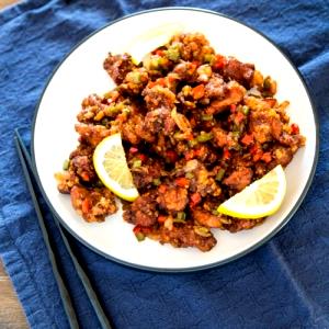 1 cup (198 g) Spicy Garlic Chicken