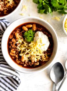 1 cup (217 g) Turkey Chili with White Beans