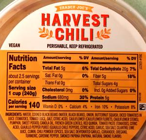 1 cup (240 g) Harvest Chili