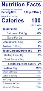 1 cup (240 ml) Fat Free Milk