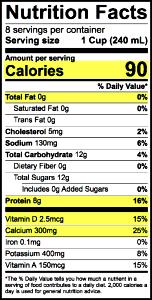1 cup (240 ml) Nonfat Milk
