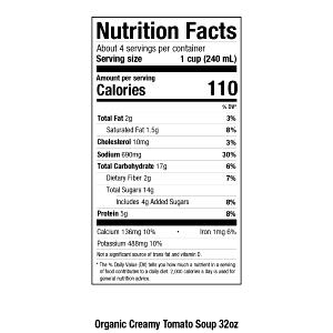 1 cup (240 ml) Organic Creamy Tomato Soup