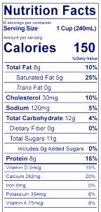 1 cup (240 ml) Organic Whole Milk