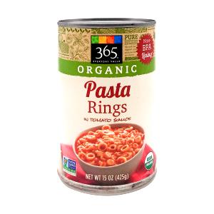 1 cup (242 g) Whole Wheat Pasta Rings in Tomato & Cheese Sauce