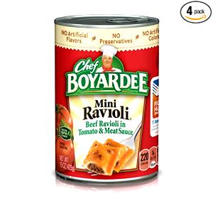 1 cup (252 g) Mini Ravioli Beef in Tomato & Meat Sauce Big Bowl