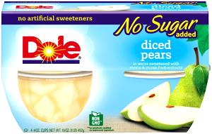 1 cup (4 oz) Diced Pears (No Sugar Added)