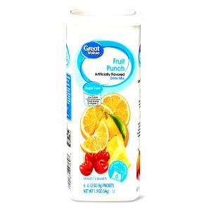 1 Cup (8 Fl Oz) Fruit Punch Flavor Powder (Without Added Sodium, with Water)