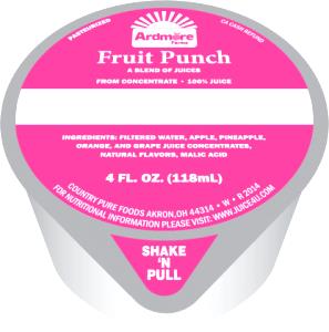 1 Cup (8 Fl Oz) Fruit Punch Juice (with Water, Frozen Concentrate)