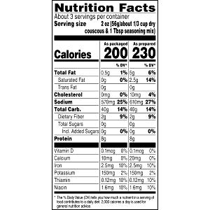 1 cup as packaged (56 g) Wild Mushroom & Herb Couscous Mix