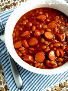 1 Cup Baked Bean With Hot Dogs