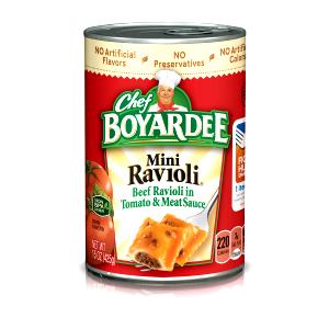 1 Cup Beef Raviolio, Canned