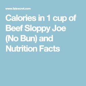 1 Cup Beef Sloppy Joe (No Bun)