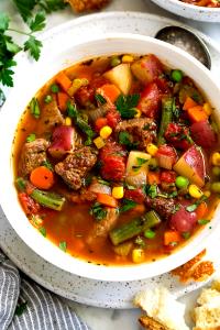 1 Cup Beef Vegetable Stew Type Soup with Potato