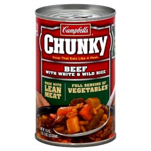 1 Cup Beef With White & Wild Rice Soup, Chunky