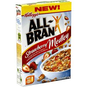 1 Cup Bran Cereal, Strawberry Medley