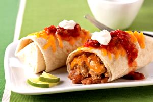 1 Cup Burrito with Beef, Beans, Cheese and Sour Cream