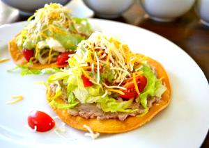 1 Cup Chalupa with Beans, Chicken, Cheese, Lettuce and Tomato