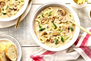 1 Cup Chicken or Turkey and Noodles with (Mushroom) Soup (Mixture)
