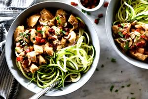 1 Cup Chicken or Turkey, Noodles and Vegetables in Cream Sauce, White Sauce or Mushroom Soup-Based Sauce (Mixture)