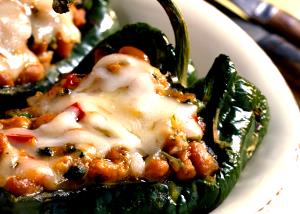 1 Cup Chiles Rellenos filled with Meat and Cheese (Stuffed Chili Peppers)