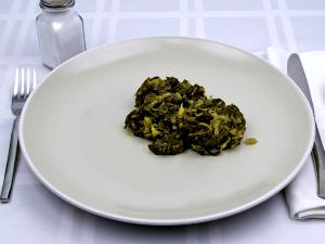 1 Cup Chopped Mustard Spinach (Tendergreen) (with Salt, Drained, Cooked, Boiled)