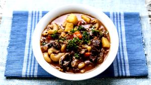 1 Cup Chunky Style Beef Vegetable Stew Type Soup with Noodles