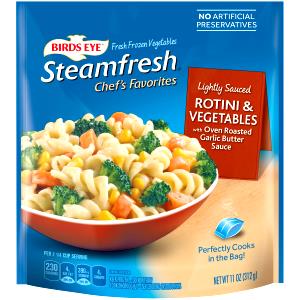 1 cup cooked (184 g) Steamfresh Lightly Sauced Pasta Rotini & Vegetables with Garlic Butter Sauce