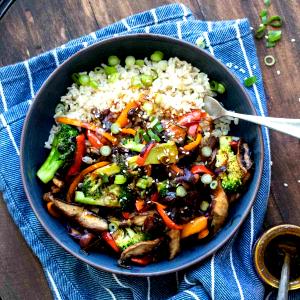 1 cup cooked (216 g) Teriyaki Stir-fry Vegetables
