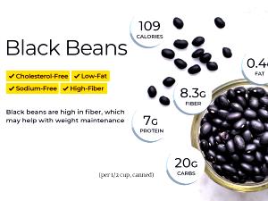 1 Cup Cooked Dry or Black, Brown or Bayo Beans (Fat Added in Cooking)