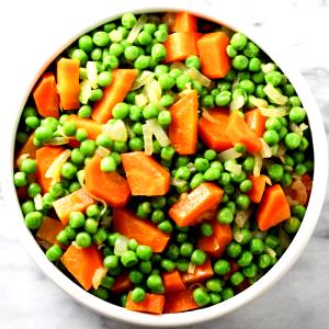 1 Cup Cooked Peas and Carrots (Fat Added in Cooking)