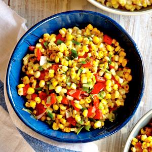 1 Cup Cooked Red or Green Corn with Peppers