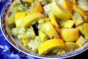 1 Cup Cooked Summer Squash and Onions (Fat Added in Cooking)