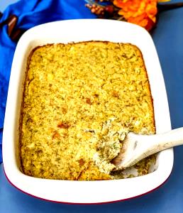 1 Cup Cornmeal Dressing with Chicken or Turkey and Vegetables