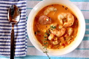 1 Cup Cream of Shrimp Soup (with Water)