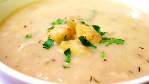 1 Cup Creamy Potato W/Roasted Garlic Soup, Rts