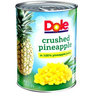 1 Cup Crushed Pineapple (Drained, Juice Pack, Canned)