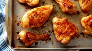 1 Cup Diced Baked or Fried Coated Chicken Breast with Skin