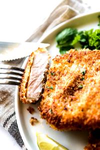 1 Cup Diced Fried Breaded or Floured Pork Steak or Cutlet (Lean and Fat Eaten)