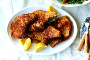 1 Cup Diced Fried Breaded or Floured Pork Steak or Cutlet
