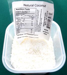 1 Cup Dried Coconut (Flaked, Sweetened, Canned)