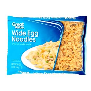 1 cup dry (56 g) Enriched Wide Egg Noodles