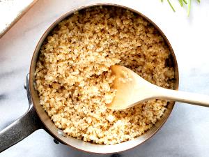 1 Cup, Dry, Yields Bulgur (Fat Added in Cooking)