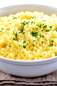 1 Cup, Dry, Yields Couscous (Fat Added in Cooking)