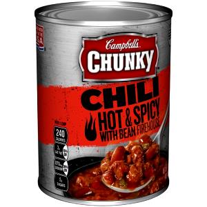 1 Cup Firehouse Hot & Spicy Beef & Bean Chili, Chunky, Microwavable Bowls