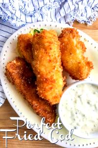 1 Cup Flaked Fried Floured or Breaded Cod