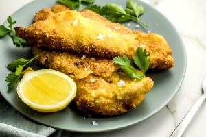 1 Cup Flaked Fried Floured or Breaded Flounder