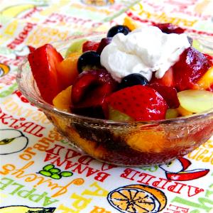 1 Cup Fruit Salad with Cream Substitute (Excluding Citrus Fruits)